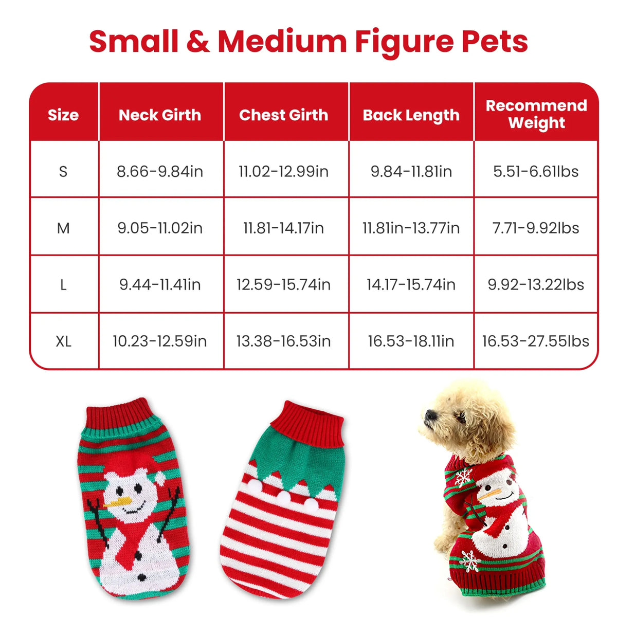 Pet Christmas Turtleneck Sweater Dog Cat Christmas Clothes