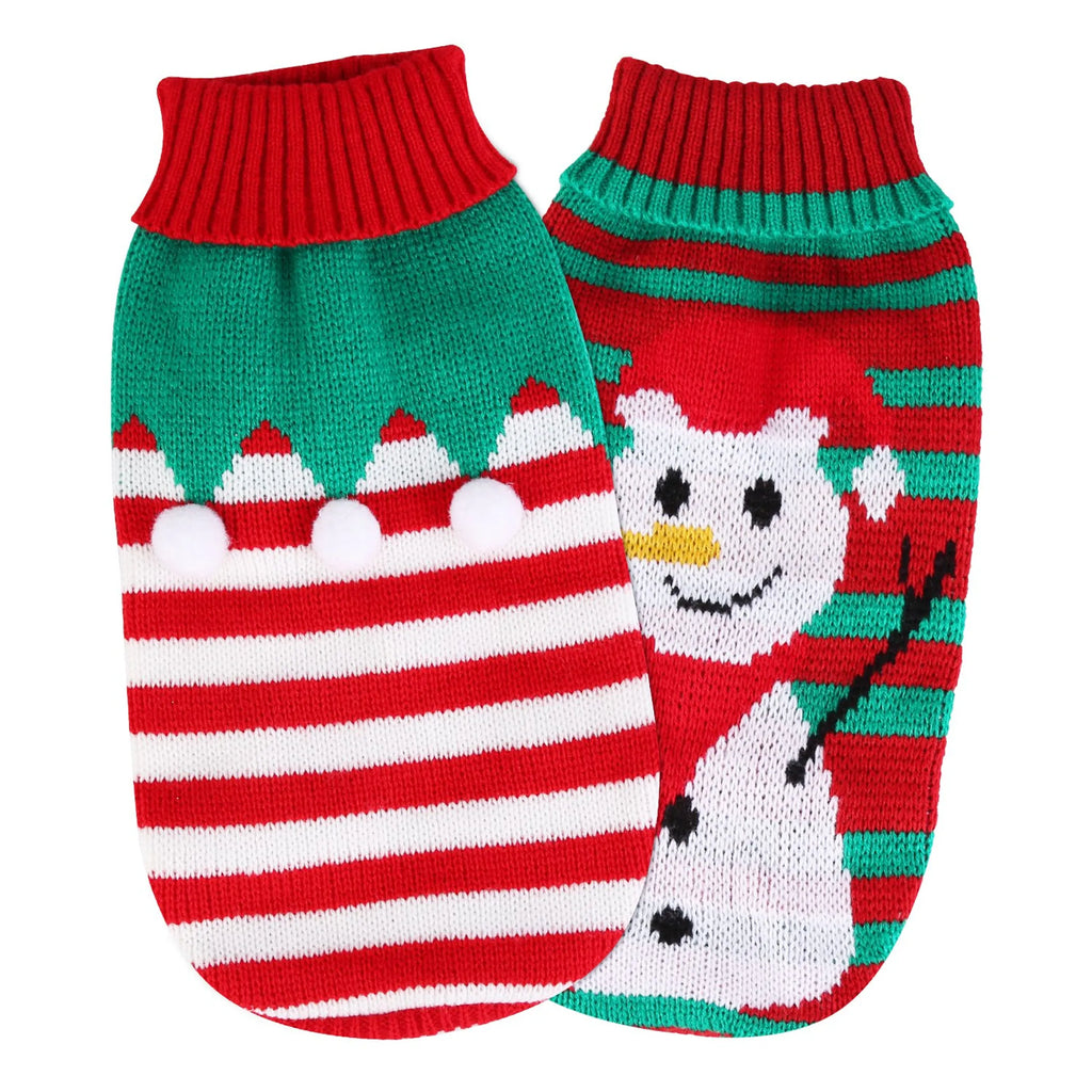 Suéter de cuello alto navideño para mascotas, ropa de Navidad para perros y gatos