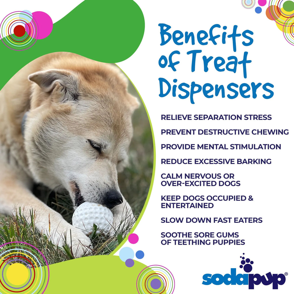 Dispensador de premios y juguete de enriquecimiento Golf Ball PUP-X de caucho